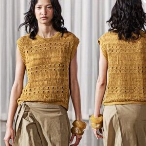 Zara Mustard Yellow Knit Tank Top